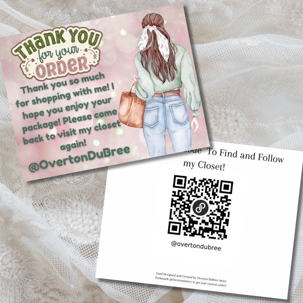 'Sweet Shopper' Feminine Energy Theme Personalized to You Thank You Card
